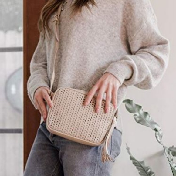 summer & rose Handbags - Final $ Drop Tan Laser Cut Crossbody Bag - NEW